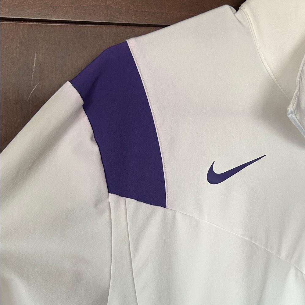 Nike White and Purple Kansas State Quarter-Zip Pullover - Picture 3 of 4
